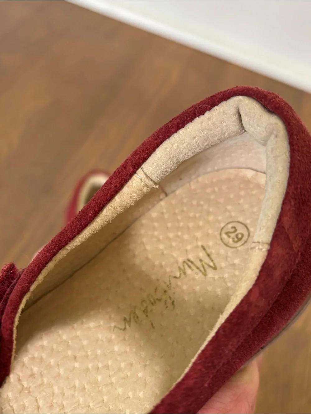 Mini Boden Girls Burgundy Suede Mary Janes